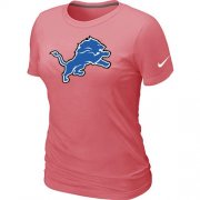 Wholesale Cheap Women's Nike Detroit Lions Pink Logo T-Shirt