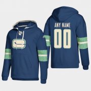 Wholesale Cheap Vancouver Canucks Personalized Lace-Up Pullover Hoodie Blue