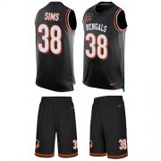 Wholesale Cheap Nike Bengals #38 LeShaun Sims Black Team Color Men's Stitched NFL Limited Tank Top Suit Jersey