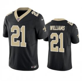 Men\'s New Orleans Saints #21 Jamaal Williams Black 2023 F.U.S.E. Vapor Untouchable Limited Football Stitched Jersey