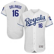 Wholesale Cheap Royals #16 Paulo Orlando White Flexbase Authentic Collection Stitched MLB Jersey