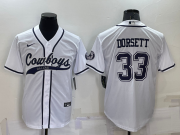 Wholesale Men's Dallas Cowboys #33 Tony Dorsett White Stitched Cool Base Nike Baseball Jersey