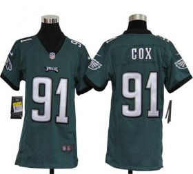 Wholesale Cheap Nike Eagles #91 Fletcher Cox Midnight Green Team Color Youth Stitched NFL Elite Jersey