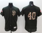 Wholesale Cheap Giants #40 Madison Bumgarner Green Flexbase Authentic Collection Salute to Service Stitched MLB Jersey