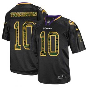 Wholesale Cheap Nike Vikings #10 Fran Tarkenton Black Men\'s Stitched NFL Elite Camo Fashion Jersey