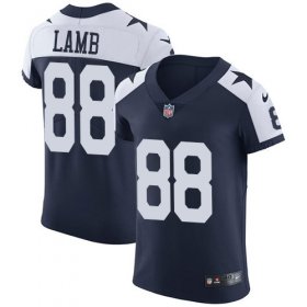 Wholesale Cheap Nike Cowboys #88 CeeDee Lamb Navy Blue Thanksgiving Men\'s Stitched NFL Vapor Untouchable Throwback Elite Jersey
