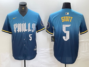 Cheap Men's Philadelphia Phillies #5 Bryson Stott Blue 2024 City Player Number Cool Base Stitched Jersey