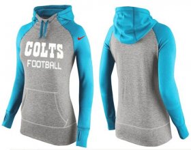 Wholesale Cheap Women\'s Nike Indianapolis Colts Performance Hoodie Grey & Light Blue