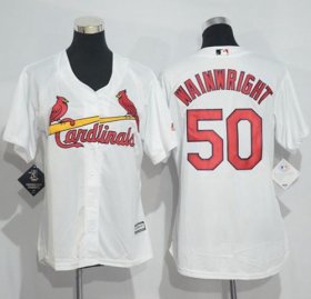 Wholesale Cheap Cardinals #50 Adam Wainwright White Women\'s Home Stitched MLB Jersey