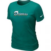 Wholesale Cheap Women's Nike Miami Dolphins Sideline Legend Authentic Font T-Shirt Green