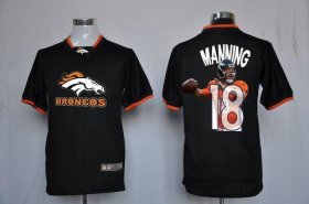 Wholesale Cheap Nike Broncos #18 Peyton Manning Black Men\'s NFL Game All Star Fashion Jersey