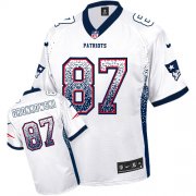 Wholesale Cheap Nike Patriots #87 Rob Gronkowski White Men's Stitched NFL Elite Drift Fashion Jersey