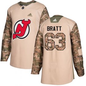 Wholesale Cheap Adidas Devils #63 Jesper Bratt Camo Authentic 2017 Veterans Day Stitched Youth NHL Jersey