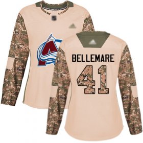 Wholesale Cheap Adidas Avalanche #41 Pierre-Edouard Bellemare Camo Authentic 2017 Veterans Day Women\'s Stitched NHL Jersey