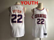Wholesale Cheap Youth Phoenix Suns #22 Deandre Ayton White Nike Swingman Stitched NBA Jersey