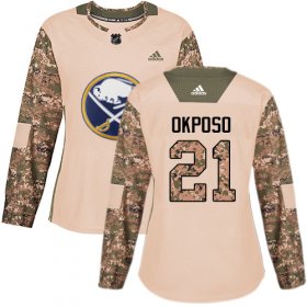 Wholesale Cheap Adidas Sabres #21 Kyle Okposo Camo Authentic 2017 Veterans Day Women\'s Stitched NHL Jersey
