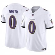 Cheap Men's Baltimore Ravens #0 Roquan Smith White 2023 F.U.S.E. Vapor Limited Football Stitched Jersey