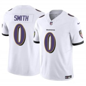 Cheap Men\'s Baltimore Ravens #0 Roquan Smith White 2023 F.U.S.E. Vapor Limited Football Stitched Jersey