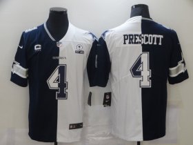 Wholesale Cheap Men\'s Dallas Cowboys #4 Dak Prescott Blue White Two Tone 2021 Vapor Untouchable Stitched NFL Nike Limited Jersey