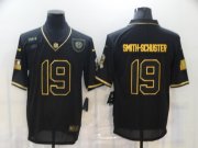 Wholesale Cheap Men's Pittsburgh Steelers #19 JuJu Smith-Schuster Black Gold 2020 Salute To Service Stitched NFL Nike Limited Jersey