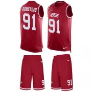 Wholesale Cheap Nike 49ers #91 Arik Armstead Red Team Color Men's Stitched NFL Limited Tank Top Suit Jersey