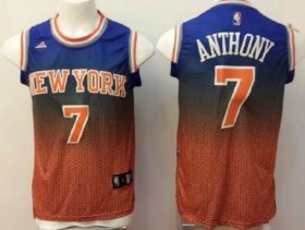 Wholesale Cheap New York Knicks #7 Carmelo Anthony Blue/Orange Resonate Fashion Jersey