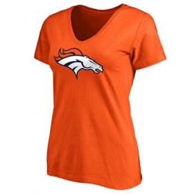 Wholesale Cheap Women\'s Denver Broncos Pro Line Primary Team Logo Slim Fit T-Shirt Orange