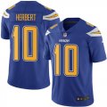 Wholesale Cheap Nike Chargers #10 Justin Herbert Electric Blue Men's Stitched NFL Limited Rush Jersey