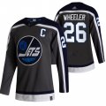 Wholesale Cheap Winnipeg Jets #26 Blake Wheeler Black Men's Adidas 2020-21 Reverse Retro Alternate NHL Jersey
