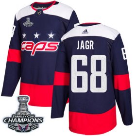 Wholesale Cheap Adidas Capitals #68 Jaromir Jagr Navy Authentic 2018 Stadium Series Stanley Cup Final Champions Stitched NHL Jersey