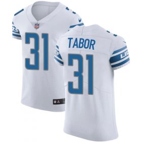 Wholesale Cheap Nike Lions #31 Teez Tabor White Men\'s Stitched NFL Vapor Untouchable Elite Jersey