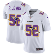 Wholesale Cheap Baltimore Ravens #52 Ray Lewis White Men's Nike Team Logo Dual Overlap Limited NFL Jersey