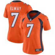 Wholesale Cheap Nike Broncos #7 John Elway Orange Team Color Women's Stitched NFL Vapor Untouchable Limited Jersey