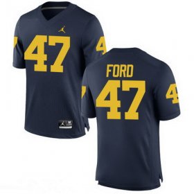 Wholesale Cheap Men\'s Michigan Wolverines #47 Gerald Ford Navy Blue Stitched College Football Brand Jordan NCAA Jersey