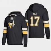 Wholesale Cheap Pittsburgh Penguins #17 Bryan Rust Black adidas Lace-Up Pullover Hoodie