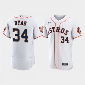Wholesale Cheap Men\'s Houston Astros #34 Nolan Ryan White 60th Anniversary Flex Base Stitched Baseball Jersey