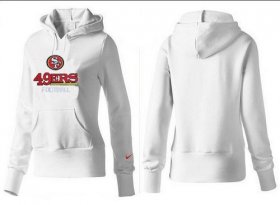 Wholesale Cheap Women\'s San Francisco 49ers Authentic Logo Pullover Hoodie White
