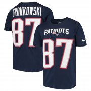 Wholesale Cheap Nike New England Patriots #87 Rob Gronkowski Youth Player Pride 3.0 Name & Number T-Shirt Navy