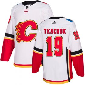 Wholesale Cheap Adidas Flames #19 Matthew Tkachuk White Road Authentic Stitched NHL Jersey
