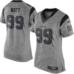 Wholesale Cheap Nike Texans #99 J.J. Watt Gray Women\'s Stitched NFL Limited Gridiron Gray Jersey