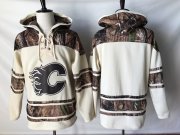 Wholesale Cheap Flames Blank Cream Camo NHL Hoodie