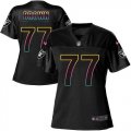 Wholesale Cheap Nike Raiders #77 Trent Brown Black Women's NFL Fashion Game Jersey