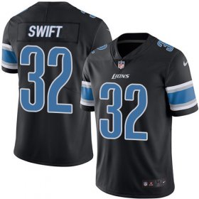 Wholesale Cheap Nike Lions #32 D\'Andre Swift Black Youth Stitched NFL Limited Rush Jersey