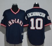 Wholesale Cheap Indians #10 Edwin Encarnacion Navy Blue 1976 Turn Back The Clock Stitched MLB Jersey