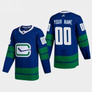 Wholesale Cheap Vancouver Canucks Custom Men's Adidas 2020-21 Authentic Player Alternate Stitched NHL Jersey Blue