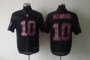 Wholesale Cheap Sideline Black United Giants #10 Eli Manning Black Stitched NFL Jersey