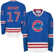 Wholesale Cheap Cubs #17 Kris Bryant Blue Long Sleeve Stitched MLB Jersey