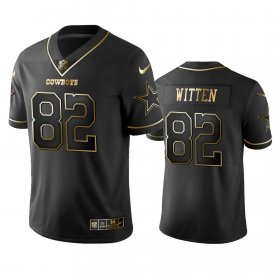 Wholesale Cheap Nike Cowboys #82 Jason Witten Black Golden Limited Edition Stitched NFL Jersey