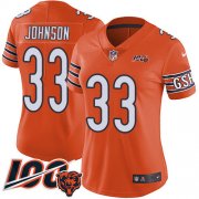Wholesale Cheap Nike Bears #33 Jaylon Johnson Orange Women's Stitched NFL Limited Rush 100th Season Jersey