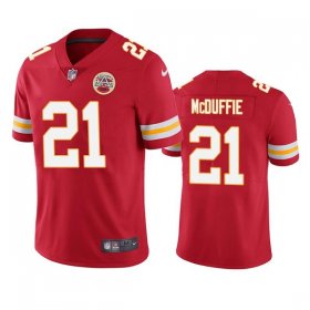 Wholesale Cheap Men\'s Kansas City Chiefs #21 Trent McDuffie Red Vapor Untouchable Limited Stitched Football Jersey